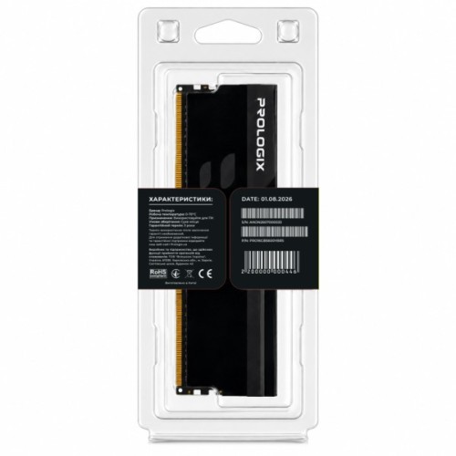 Модуль пам'яті для комп'ютера DDR5 16GB 5600 MHz Onyx Black RGB Prologix (PRO16GB5600YBR5)