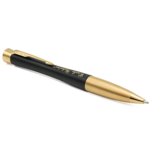 Ручка кулькова Parker URBAN 17 UKRAINE Muted Black GT BP Тризуб на торці (30035_TR)
