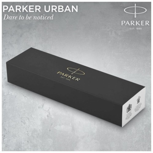 Ручка кулькова Parker URBAN 17 UKRAINE Muted Black GT BP Тризуб на торці (30035_TR)