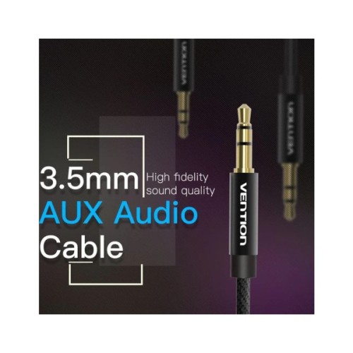 Кабель мультимедійний 3.5mm M to 3.5mm M 1.0m fabric black Vention (BAGBF)