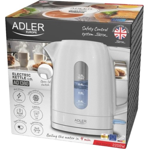 Електрочайник Adler AD 1380 white