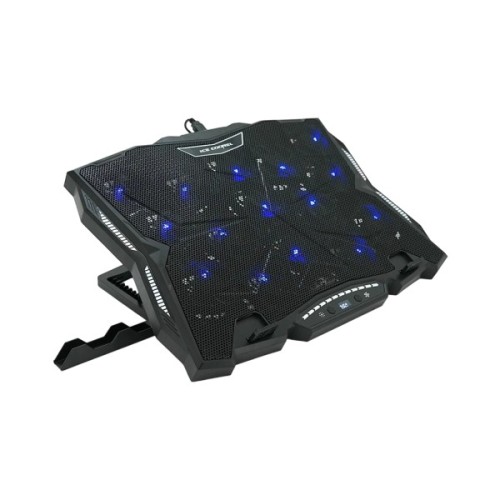 Підставка до ноутбука IceCoorel 10-17", 15*60mm 2500 RPM, TYPE-C+USB, 400x305x39mm, Black (K12)