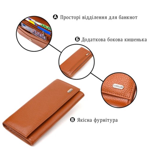 Гаманець Canpellini З натуральної шкіри Коричневий (21712)