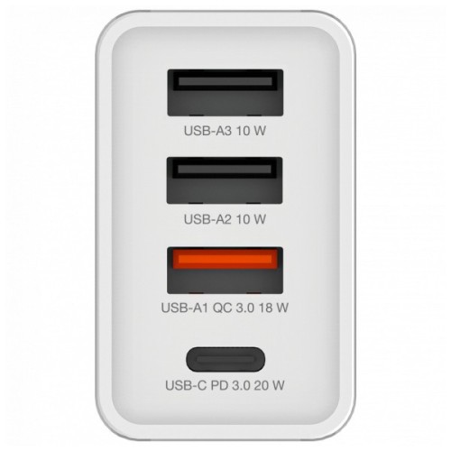 Зарядний пристрій Verbatim USB 30W PD3.0 4-ports white (49701)