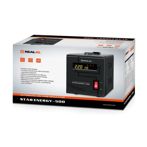 Стабілізатор напруги REAL-EL STAB ENERGY-500 (EL122400011)