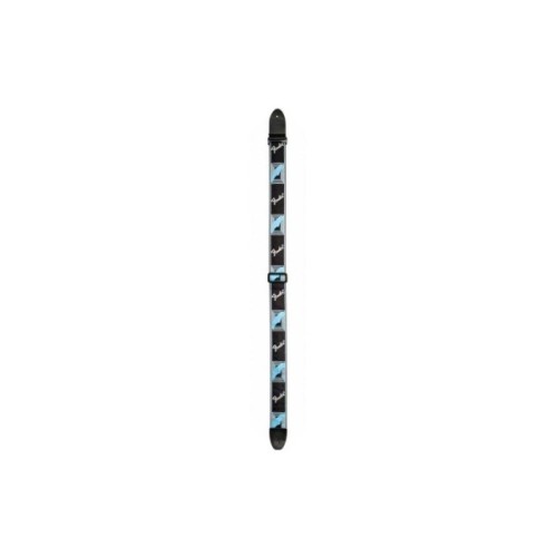 Ремінь для гітари Fender Strap 2" Monogrammed Black/Light Grey/Medium Blue (204092)