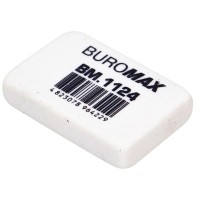 Гумка Buromax L прямокутна, 36х23х8 мм прямокутна, біла (BM.1124)