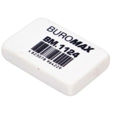 Гумка Buromax L прямокутна, 36х23х8 мм прямокутна, біла (BM.1124)
