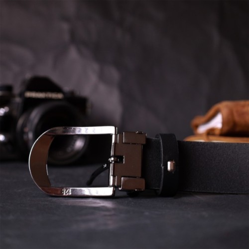 Ремінь Grande Pelle Брючний з натуральної шкіри Чорний (11681)