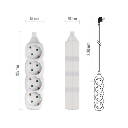 Мережевий подовжувач EMOS P0422