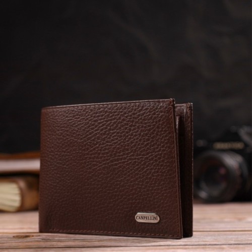 Портмоне Canpellini З натуральної шкіри Коричневе (21775)