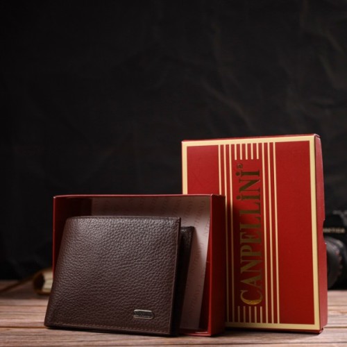 Портмоне Canpellini З натуральної шкіри Коричневе (21775)