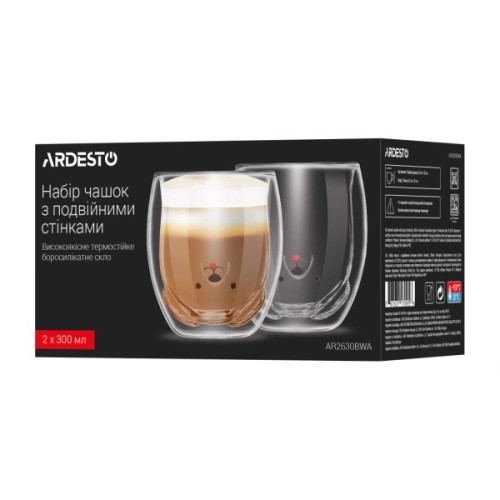 Набір склянок Ardesto Animals 300 мл 2 шт прозорий (AR2630BWA)