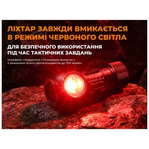 Ліхтар Fenix Scout Pro з червоним та зеленим світлом (HM50R V2.0) (ScoutPro)