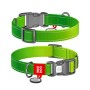 Нашийник для тварин WAUDOG Nylon Mono з QR паспортом, пластиковий фастекс S салатовий (52095)
