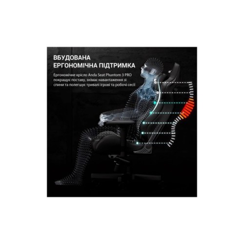 Крісло ігрове Anda Seat Phantom 3 Pro Fabric Size L Dark Gray (AD18YC-06-GB-F)