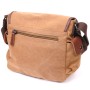 Сумка Vintage Чоловіча з клапаном з текстилю Коричнева (21249)