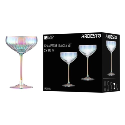 Набір келихів Ardesto Black Mars Zenith 310мл, 2шт, скло, прозорий (AR2631EL)