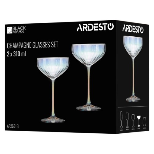 Набір келихів Ardesto Black Mars Zenith 310мл, 2шт, скло, прозорий (AR2631EL)