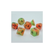 Набір кубиків для настільних ігор Games 7 Days Double Color Glow in the dark 7 Dice Set - Green-Orange (g7dglowdc01)