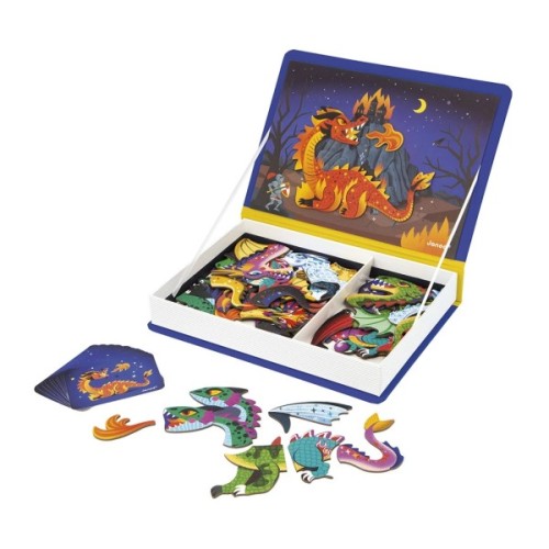Розвиваюча іграшка Janod Магнітна книга Дракони 53 елемента (J02527)