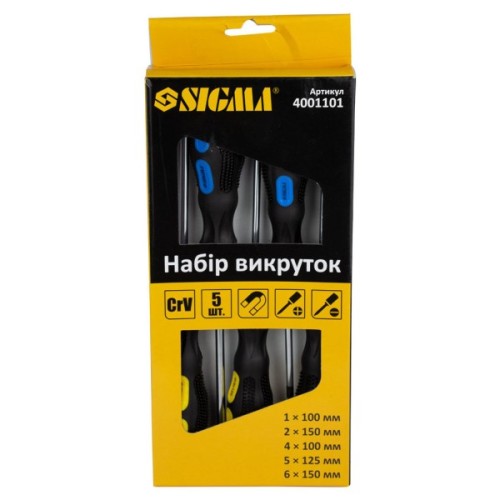 Набір викруток Sigma 5шт СrV (4001101)