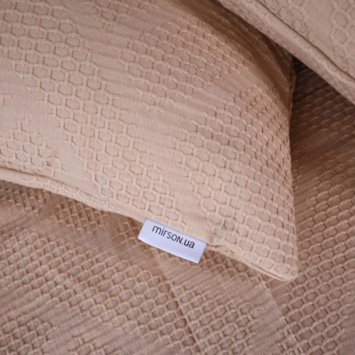 Постільна білизна MirSon №20-01 Waffle Bej 220х240 King Size (2200011032597)