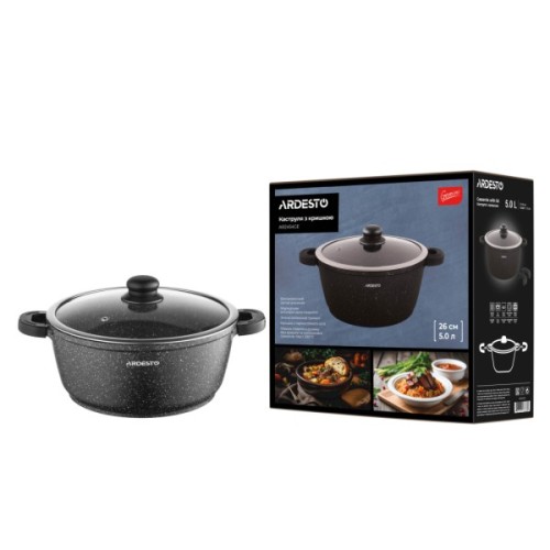 Каструля Ardesto Gemini Anzio, 5л, алюміній, чорний (AR2454GE)