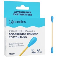 Ватні палички Nordics Бамбукові Блакитні 100 шт. (3800500324418)