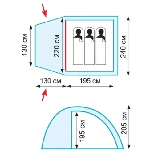 Намет Tramp Bell 3 (V2) green (UTRT-080)