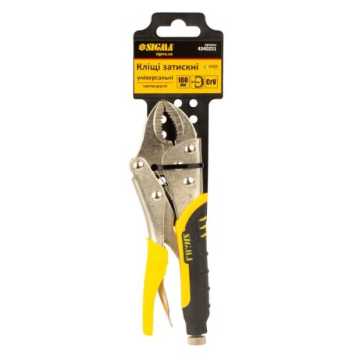 Кліщі Sigma затискні універсальні напівкруглі 180мм CrV (4340251)