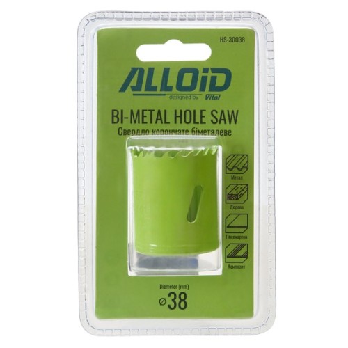 Коронка Alloid біметалева, 38мм (HS-30038)