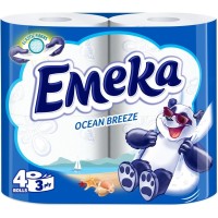 Туалетний папір Emeka Ocean Breeze 3 шари 4 рулони (3800024026515)