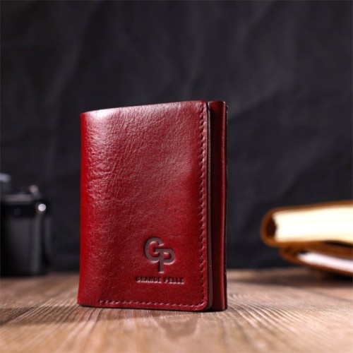 Гаманець Grande Pelle У три складання Бордовий (16788)