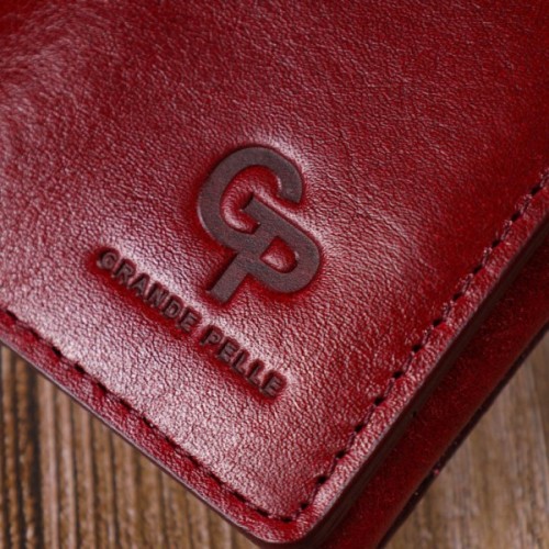 Гаманець Grande Pelle У три складання Бордовий (16788)