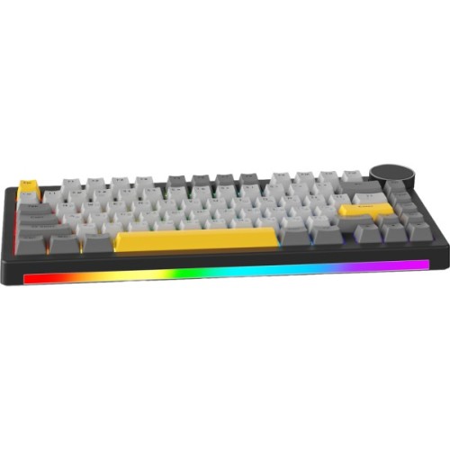 Клавіатура Ajazz AK820 V2 Coconut Flake Switch Wireless/Bluetooth/USB UA Black/Gray/Yellow (AK820-V2-CF-BGY)