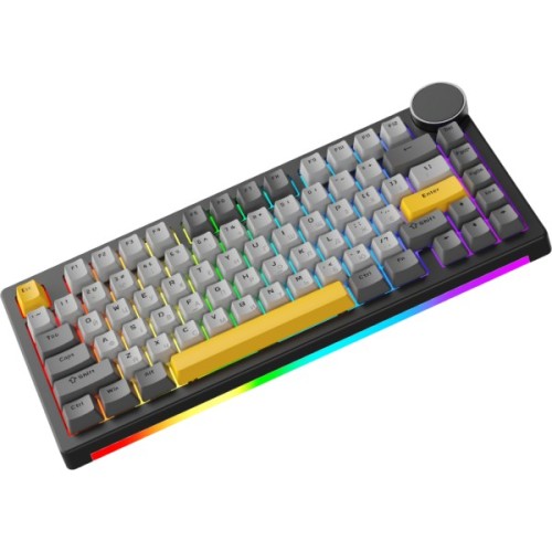 Клавіатура Ajazz AK820 V2 Coconut Flake Switch Wireless/Bluetooth/USB UA Black/Gray/Yellow (AK820-V2-CF-BGY)