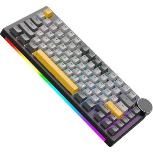Клавіатура Ajazz AK820 V2 Coconut Flake Switch Wireless/Bluetooth/USB UA Black/Gray/Yellow (AK820-V2-CF-BGY)