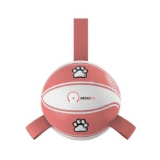 Іграшка для собак MISOKO&CO М'яч надувний у формі баскетбольного м'яча білий з рожевим 15 см (KINMSK70112)