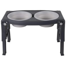 Посуд для собак Dexas Миска подвійна з регульованими ніжками 960 мл світло-сіра (0084297309060)