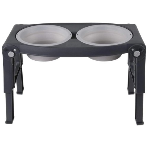 Посуд для собак Dexas Миска подвійна з регульованими ніжками 960 мл світло-сіра (0084297309060)