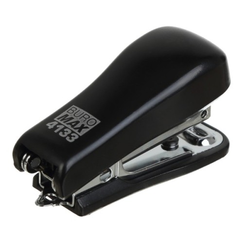 Степлер Buromax пластиковий МІНІ, 10 аркушів, (скоби №10), 58 х 22 х 32 мм, чорний (BM.4133-01)