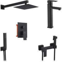 Душовий гарнітур Kroner Edelstahl Kubus-SCH082 + змішувач Edelstahl Kubus-SCH010-3 + змішувач Edelstahl Kubus-SCH052 (CVS30180)