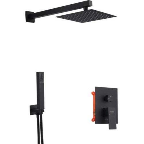 Душовий гарнітур Kroner Edelstahl Kubus-SCH082 + змішувач Edelstahl Kubus-SCH010-3 + змішувач Edelstahl Kubus-SCH052 (CVS30180)