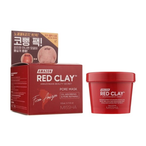 Маска для обличчя Missha Amazon Red Clay Pore Mask На основі червоної глини 110 мл (8809643534987)