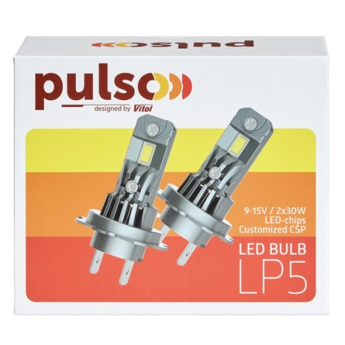Автолампа PULSO LED-chips 3570 CSP/12v/2x30w/4000Lm/6500K (LP5-HB3)