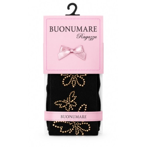 Колготки дитячі BNM з метеликами зі страз (M0C0302-1038-11G-black)