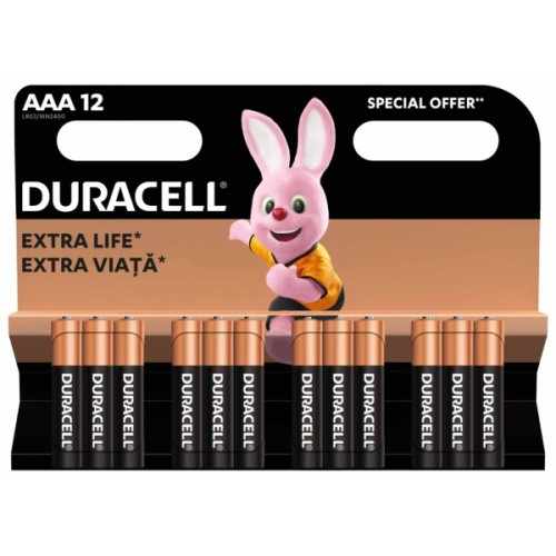 Батарейка Duracell AAA лужні 12 шт. в упаковці (5000394109254 / 81545432)