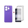 Чохол до мобільного телефона Dengos Kit Xiaomi Redmi Note 14 5G Carbon + 2 pcs glass (Purple) (DG-CTG2P-10)