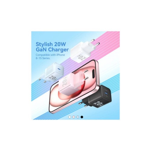 Зарядний пристрій Vention 1xUSB-C PD20W GaN + cable USB-C to USB-C white (TZ-FEPW0-EU-01)